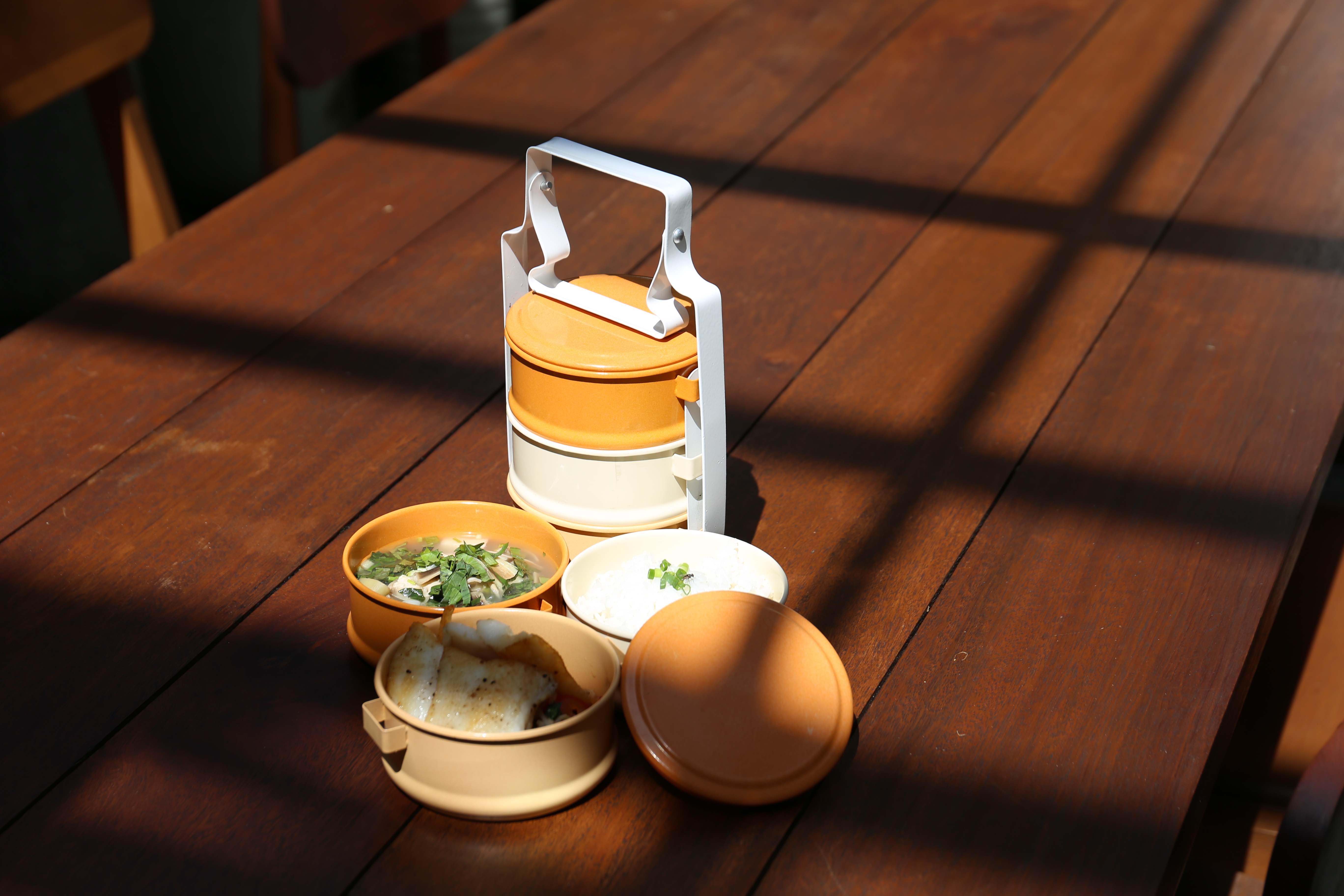 Daily canteen service — multiple hot dishes for institutional dining