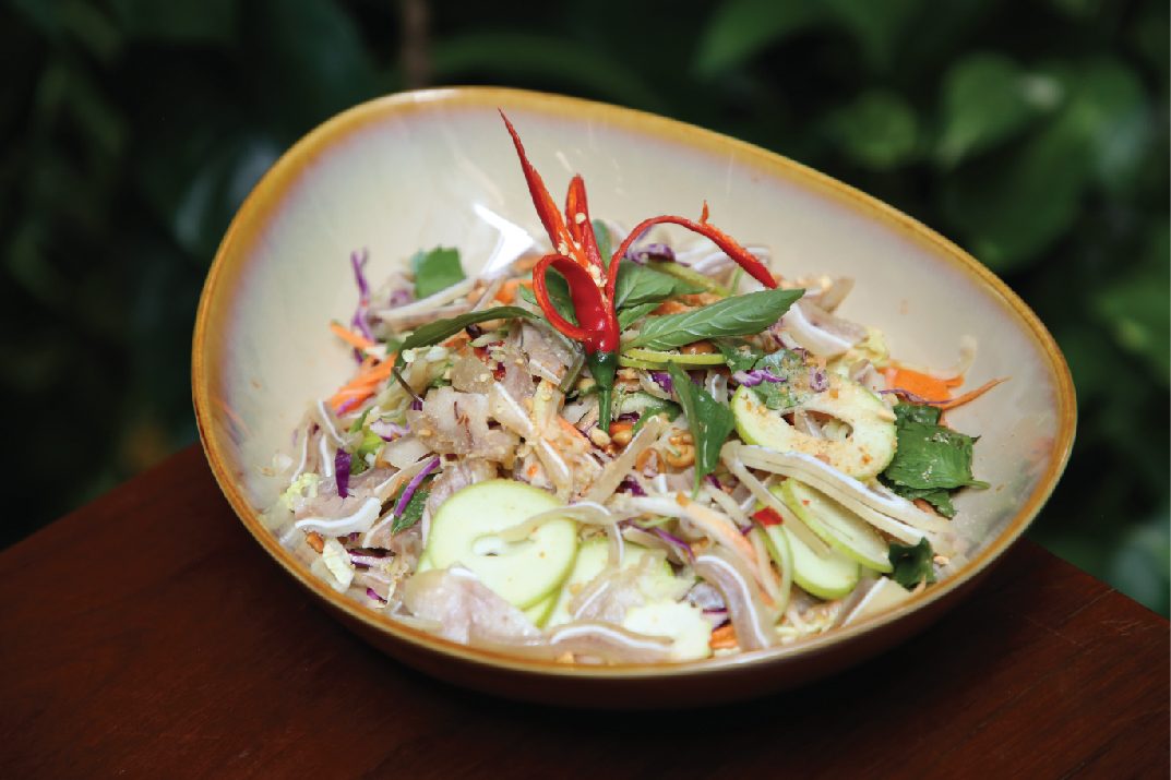 Asian herb salad with chilli and refreshing dressing